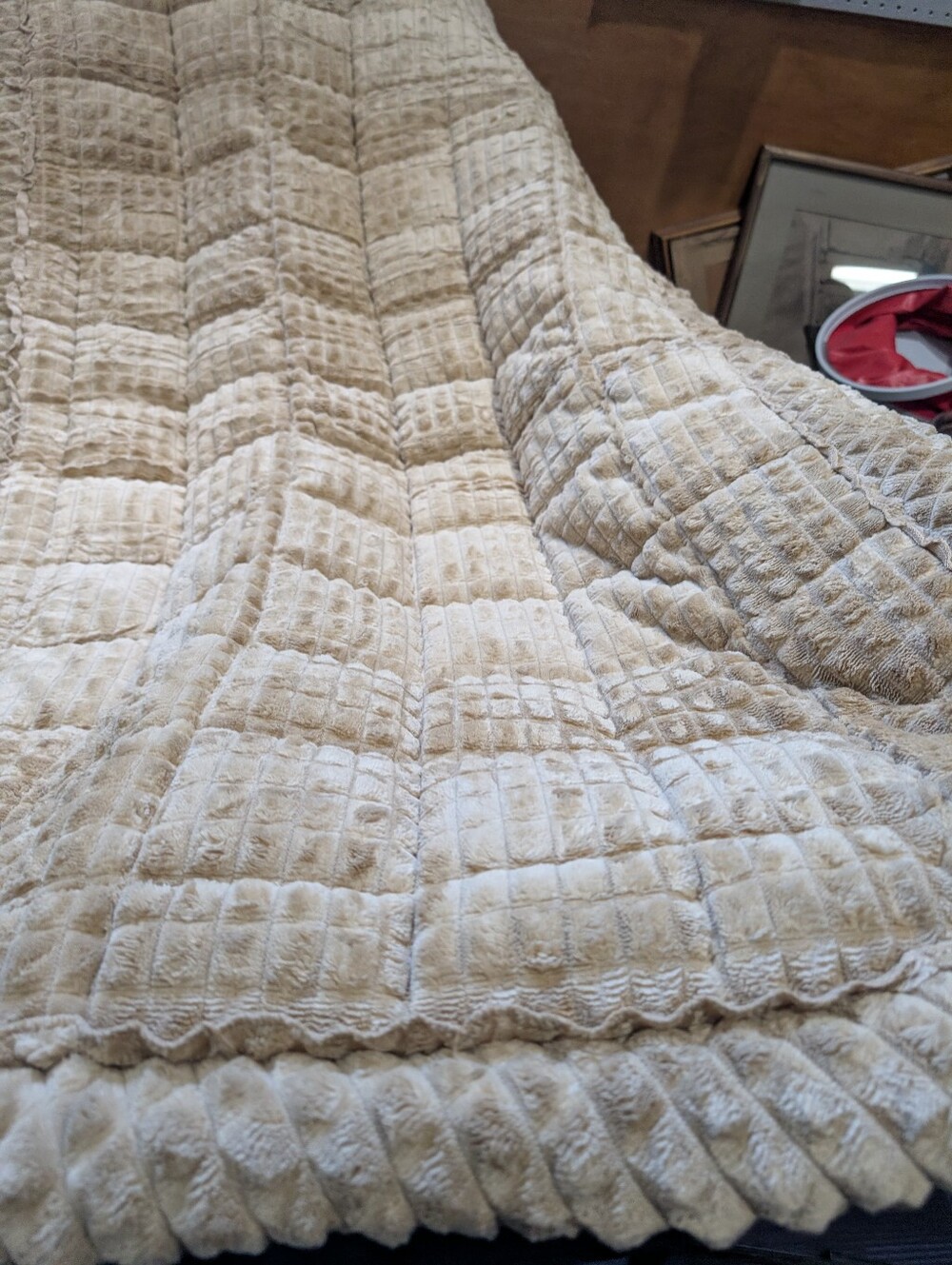 Soft Textured Cream Couch cover